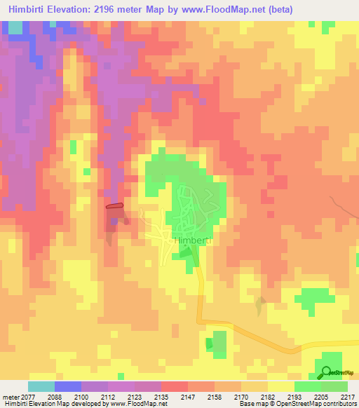 Himbirti,Eritrea Elevation Map
