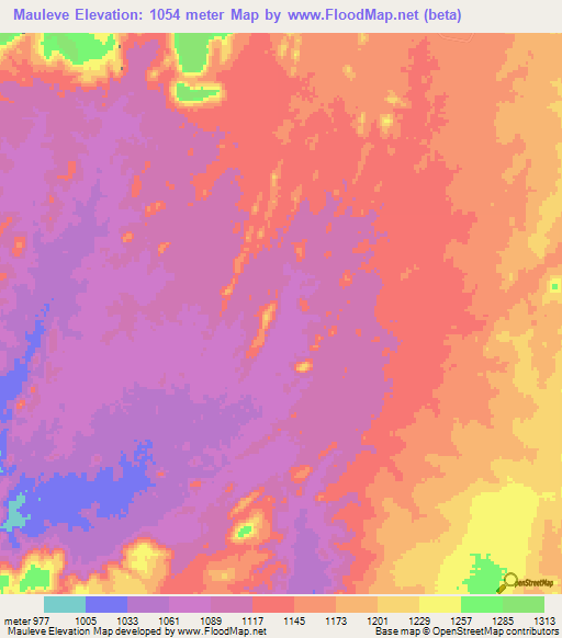 Mauleve,Angola Elevation Map