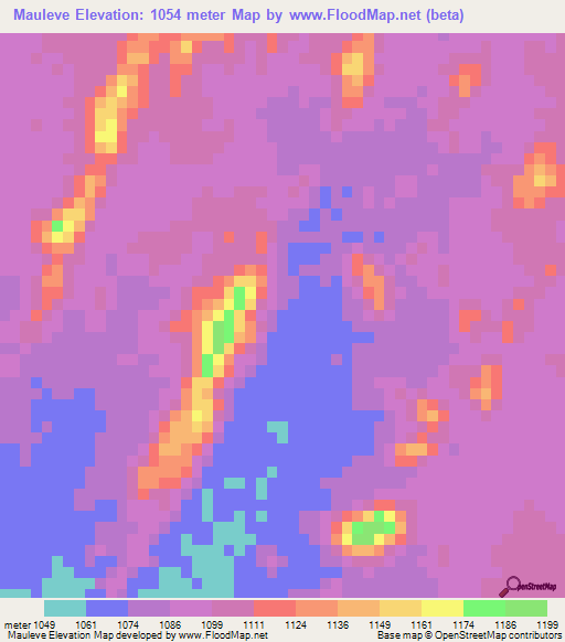 Mauleve,Angola Elevation Map