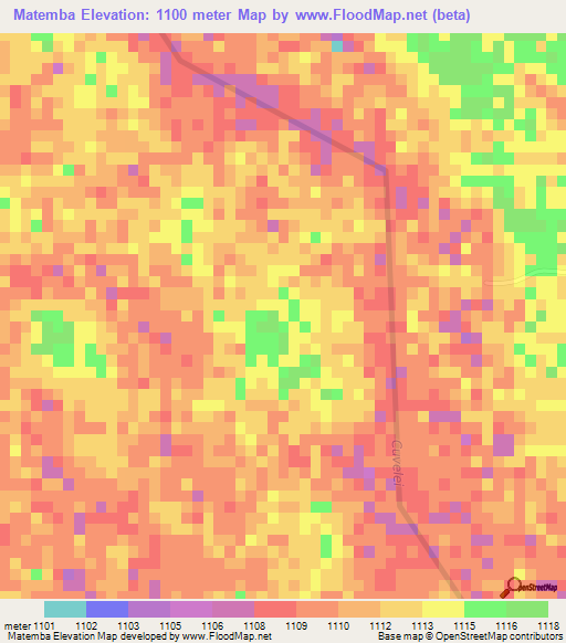 Matemba,Angola Elevation Map