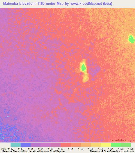 Matemba,Angola Elevation Map