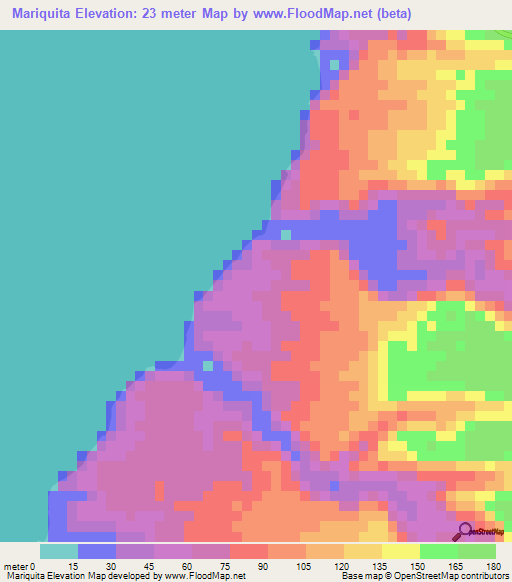 Mariquita,Angola Elevation Map