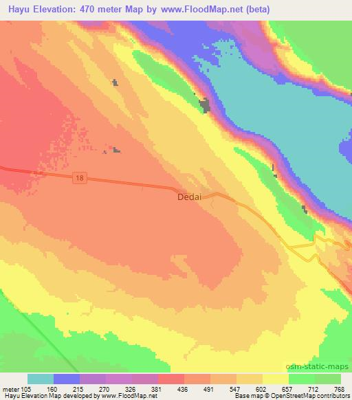 Hayu,Ethiopia Elevation Map