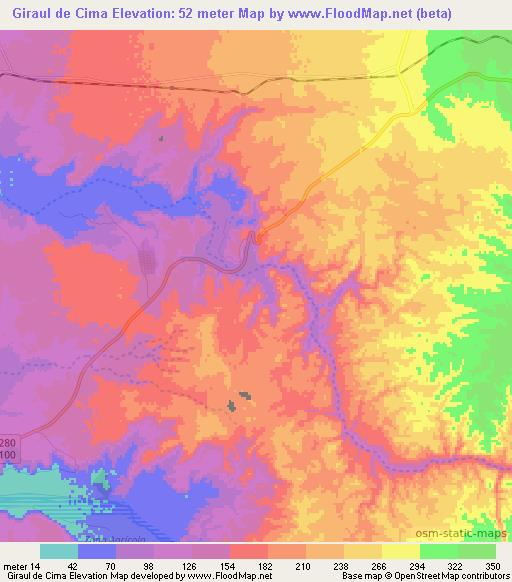 Giraul de Cima,Angola Elevation Map