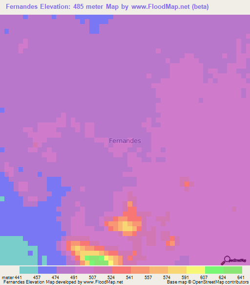 Fernandes,Angola Elevation Map
