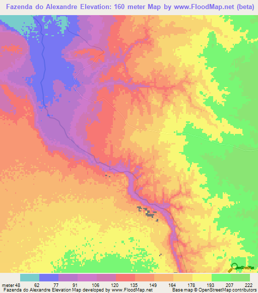Fazenda do Alexandre,Angola Elevation Map