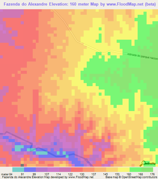 Fazenda do Alexandre,Angola Elevation Map