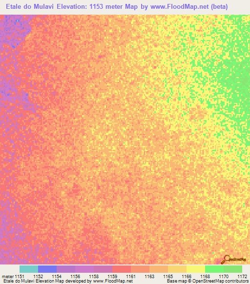 Etale do Mulavi,Angola Elevation Map