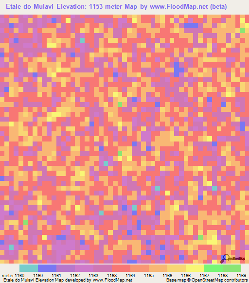 Etale do Mulavi,Angola Elevation Map
