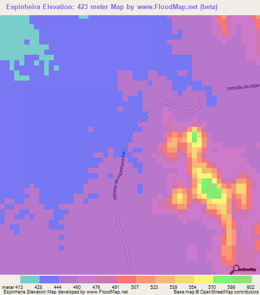 Espinheira,Angola Elevation Map