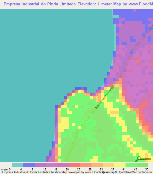 Empresa Industrial do Pinda Limitada,Angola Elevation Map
