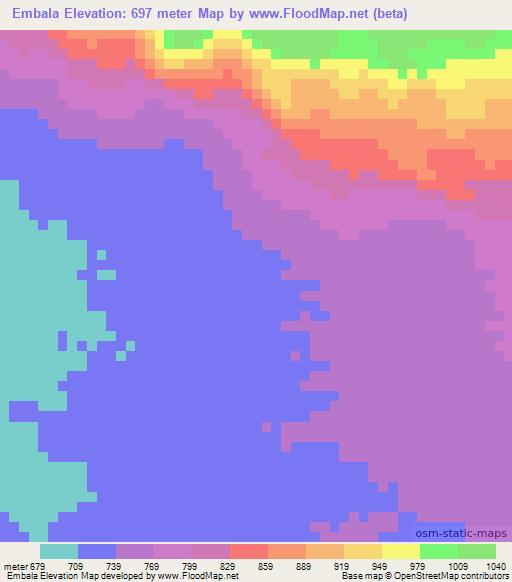 Embala,Angola Elevation Map