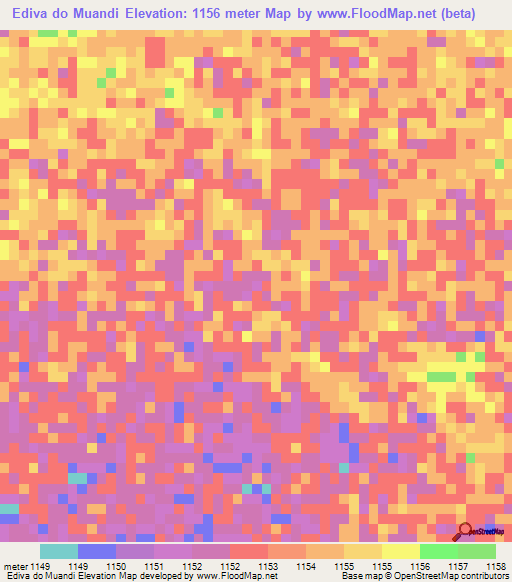 Ediva do Muandi,Angola Elevation Map
