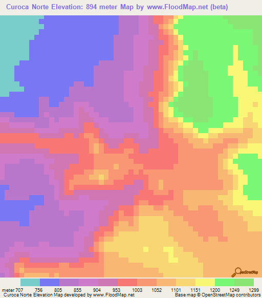 Curoca Norte,Angola Elevation Map