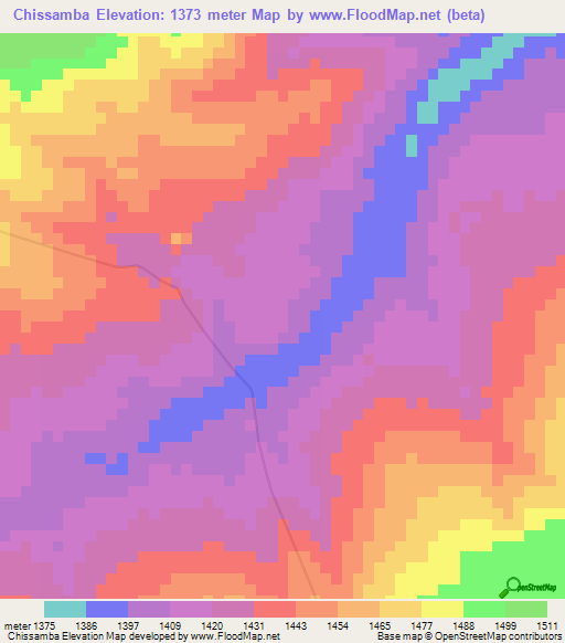 Chissamba,Angola Elevation Map