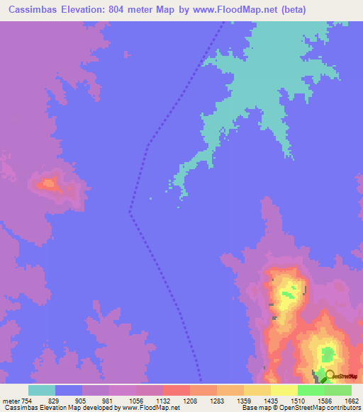 Cassimbas,Angola Elevation Map
