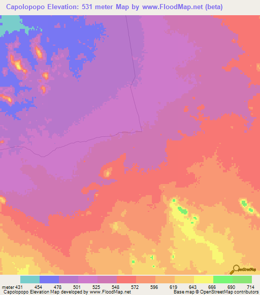 Capolopopo,Angola Elevation Map