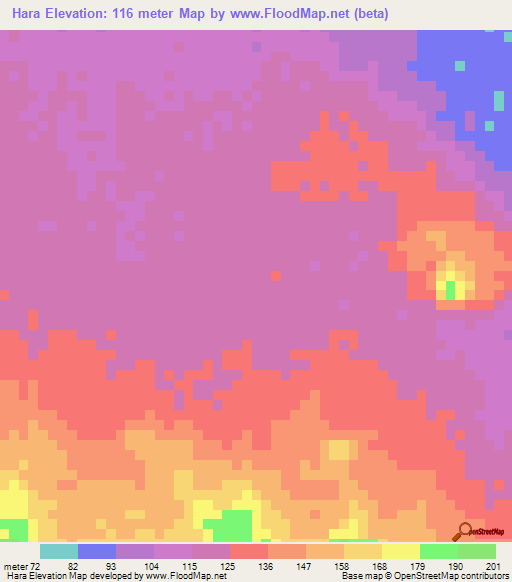 Hara,Ethiopia Elevation Map
