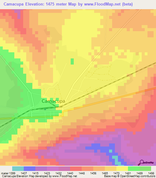 Camacupa,Angola Elevation Map