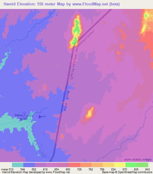Hamid,Ethiopia Elevation Map