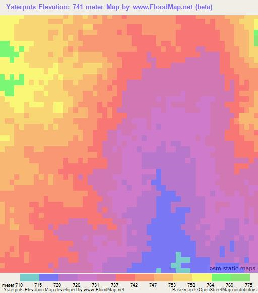 Ysterputs,Namibia Elevation Map