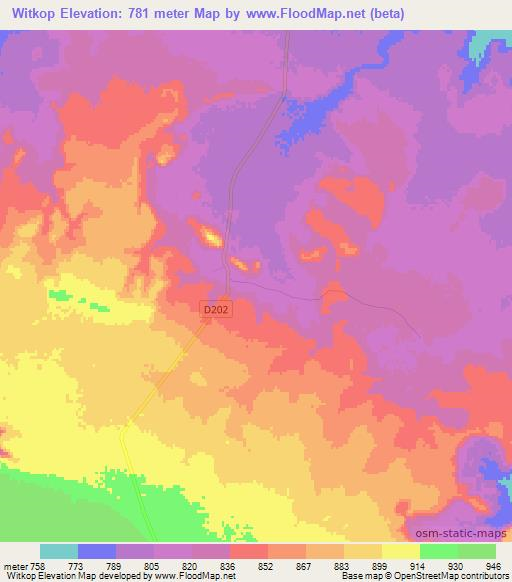 Witkop,Namibia Elevation Map