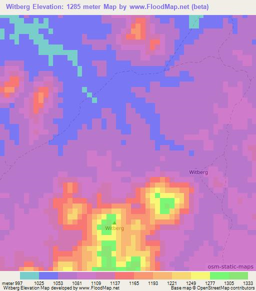 Witberg,Namibia Elevation Map
