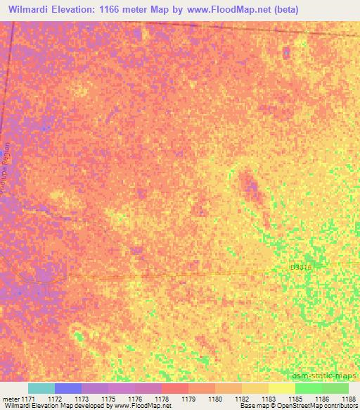 Wilmardi,Namibia Elevation Map