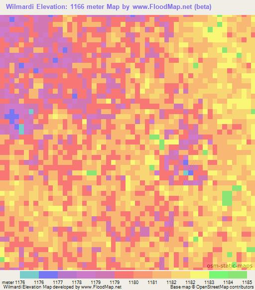 Wilmardi,Namibia Elevation Map