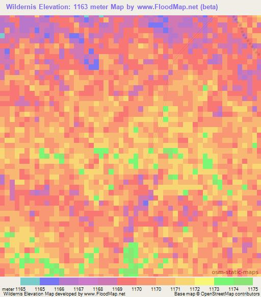 Wildernis,Namibia Elevation Map