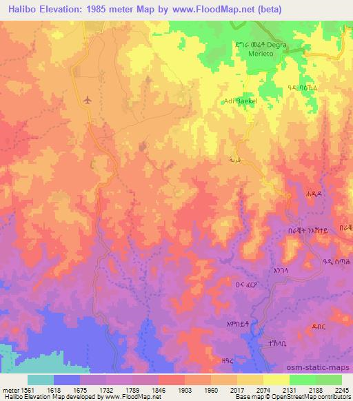 Halibo,Eritrea Elevation Map