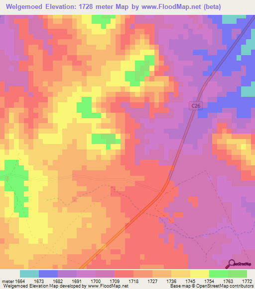 Welgemoed,Namibia Elevation Map