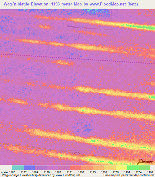 Wag-'n-bietjie,Namibia Elevation Map