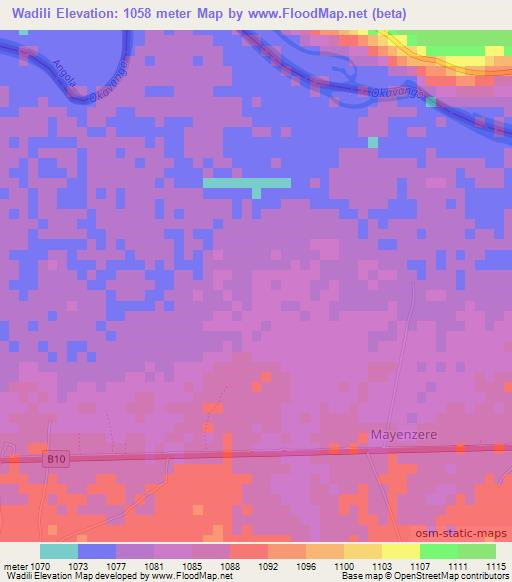 Wadili,Namibia Elevation Map