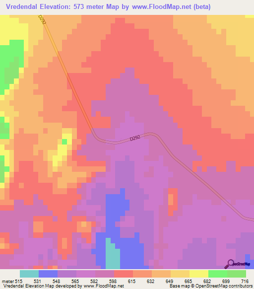 Vredendal,Namibia Elevation Map