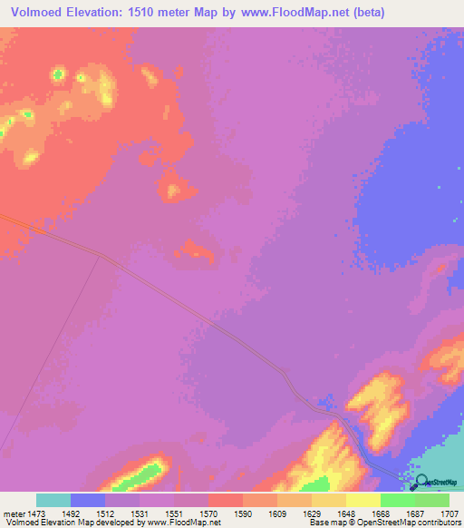 Volmoed,Namibia Elevation Map