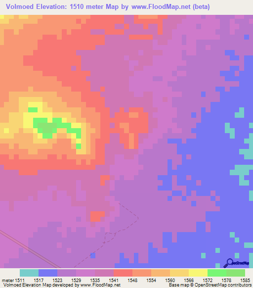 Volmoed,Namibia Elevation Map