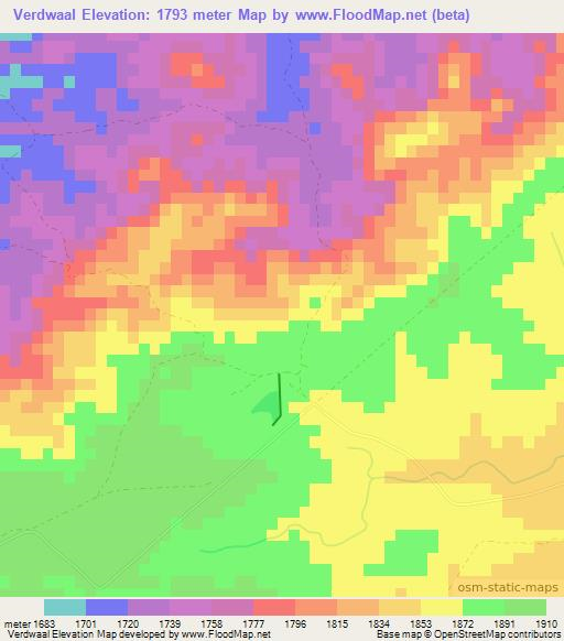 Verdwaal,Namibia Elevation Map