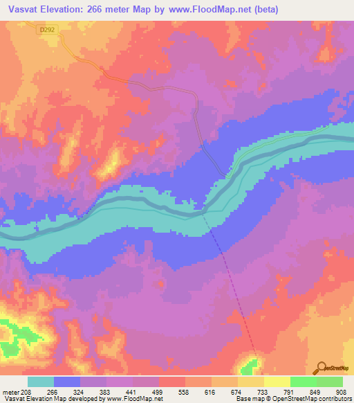 Vasvat,Namibia Elevation Map