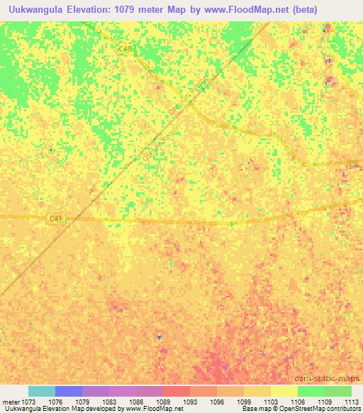 Uukwangula,Namibia Elevation Map