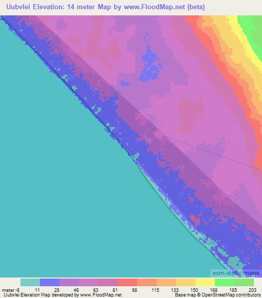 Uubvlei,Namibia Elevation Map
