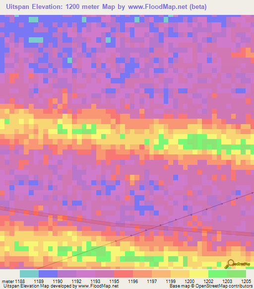 Uitspan,Namibia Elevation Map