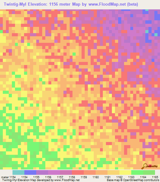 Twintig-Myl,Namibia Elevation Map