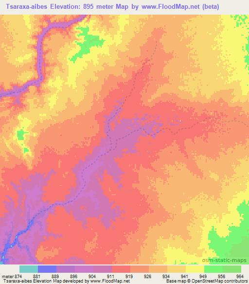 Tsaraxa-aibes,Namibia Elevation Map