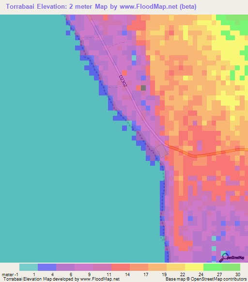 Torrabaai,Namibia Elevation Map