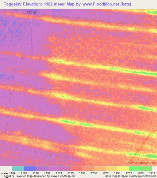 Toggekry,Namibia Elevation Map