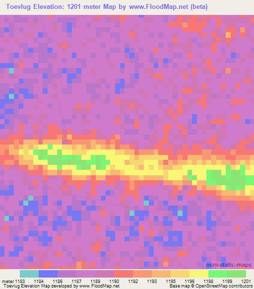 Toevlug,Namibia Elevation Map