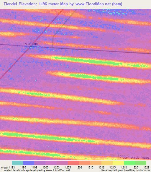 Tiervlei,Namibia Elevation Map