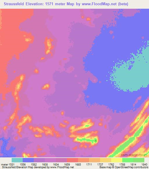 Straussfeld,Namibia Elevation Map