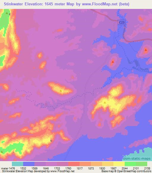 Stinkwater,Namibia Elevation Map